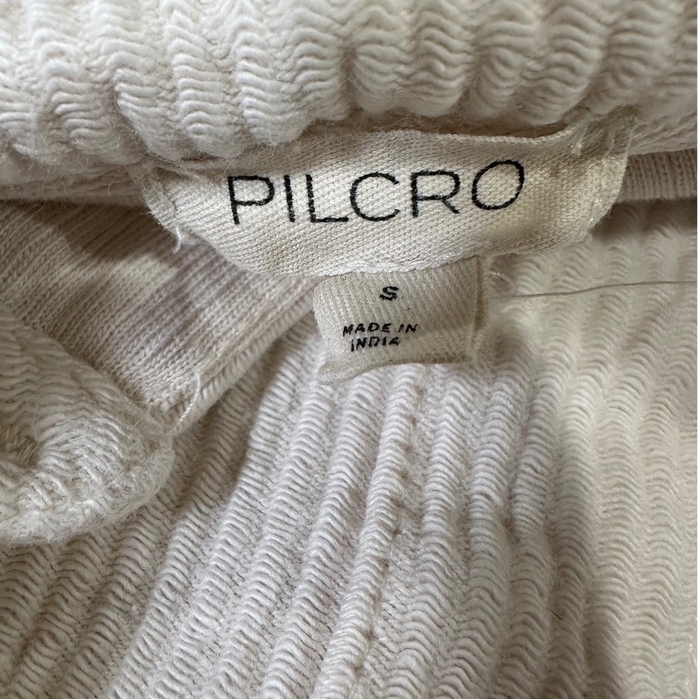 Pilcro Anthropologie Corduroy Shirt Dress Ivory Oversized Button Front S - Picture 7 of 9